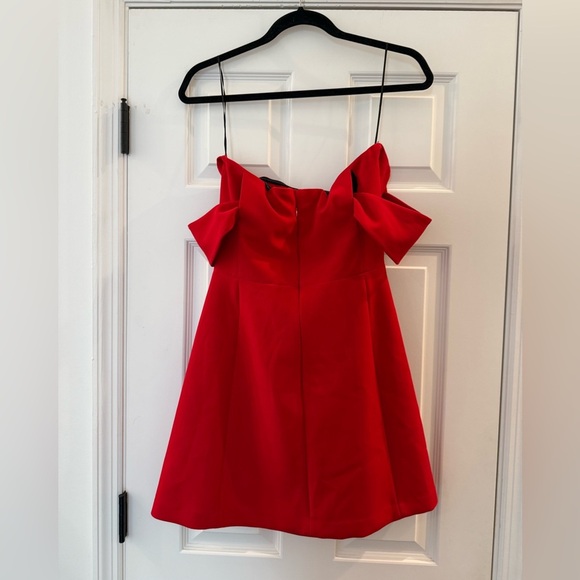 NWT BA&SH Red Mini Off The Shoulder Strapless Dress Size 2 Medium Womens Size 8 - Picture 4 of 6